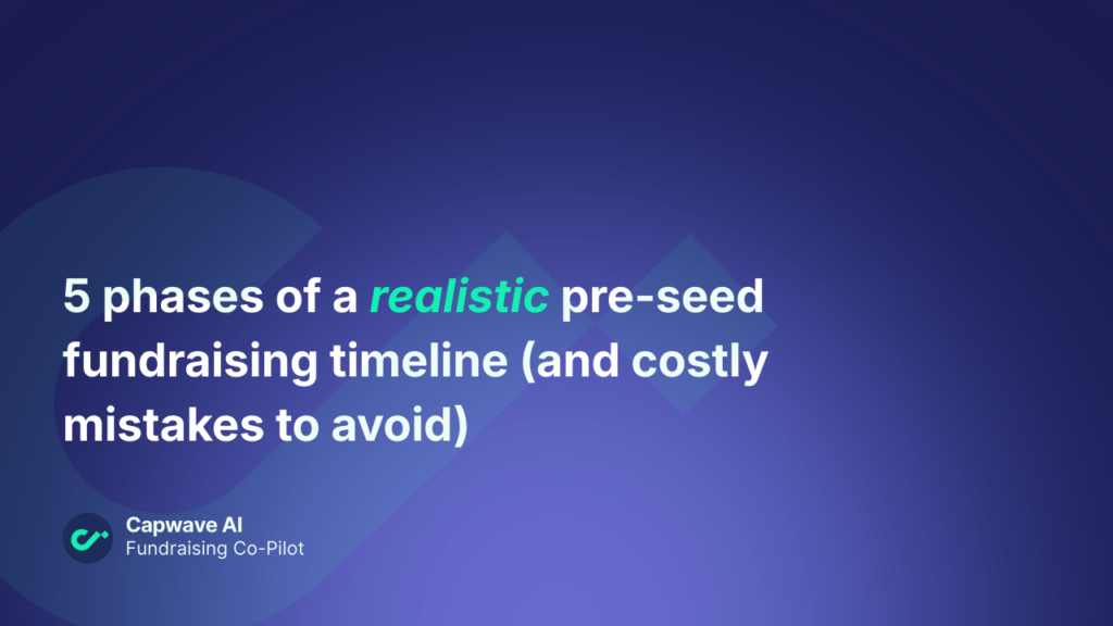 pre-seed fundraising timeline